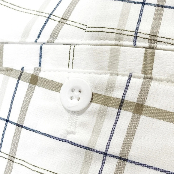 Nike Golf Dri-Fit White Tan Plaid Shorts Performance Sz 34 Stretch 388782-100 - Picture 5 of 9